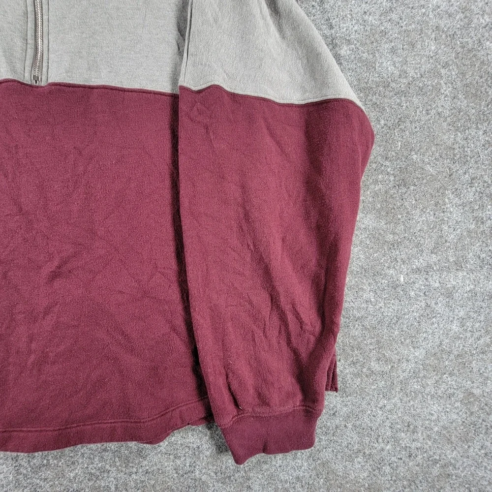 Victoria's Secret Varsity 1/2-Zip Sweatshirt Womens XL Gray‎ Maroon Love Pink